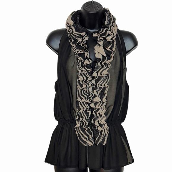 VTG Y2K RUFFLE BLOUSE TOP ROBERT RODRIGUEZ FOR TARGET BOHO FAIRY WHIMSIGOTH M - Picture 1 of 6